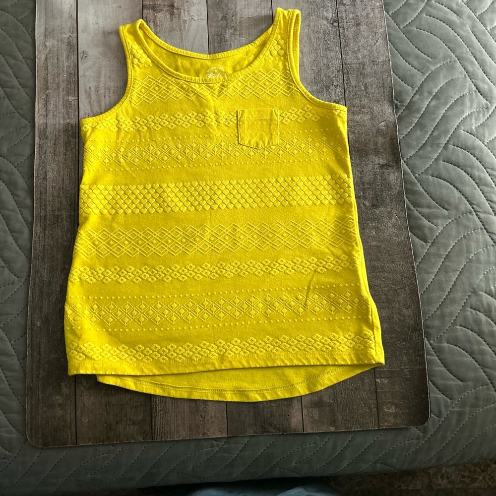 Faded Glory Yellow Tank Top with Textured Design